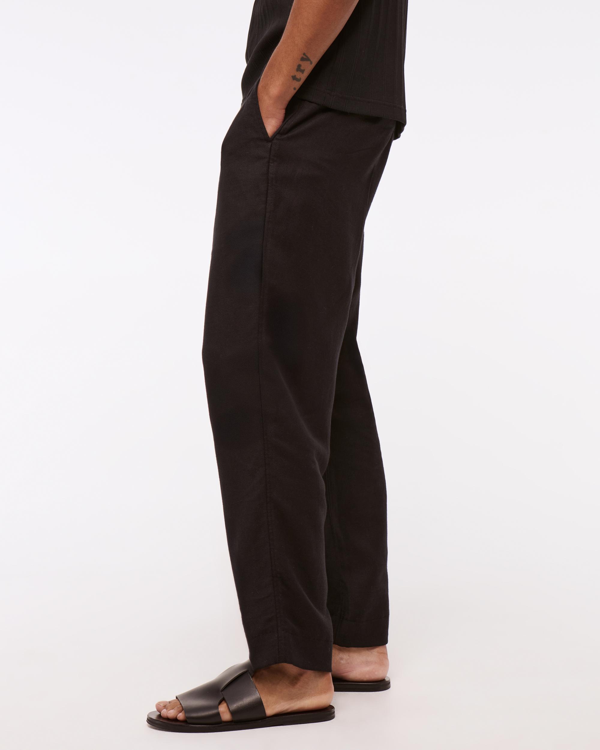 Loose Tailored Linen-Blend Pull-On Pant Product Image