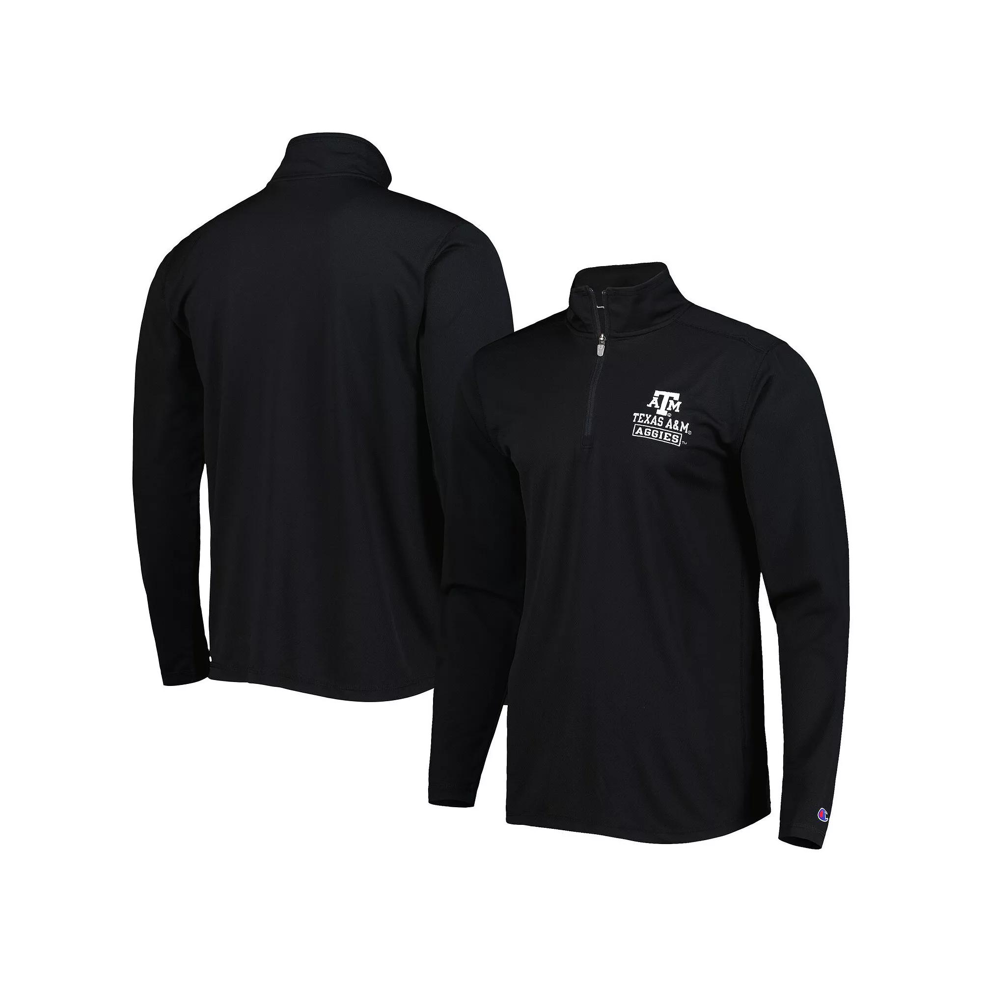 Men's Champion Black Texas A&M Aggies Textured Quarter-Zip Jacket, Size: 2XL Product Image