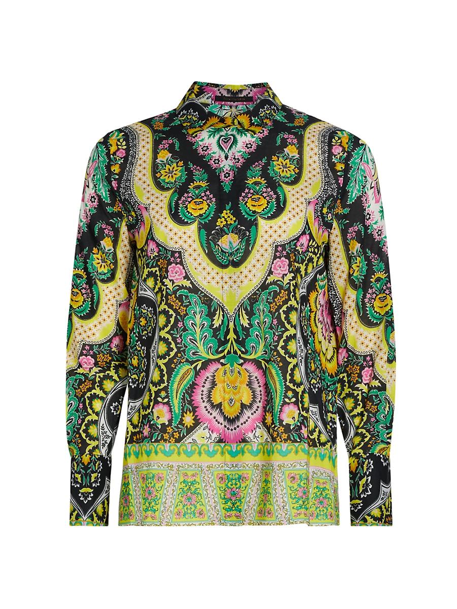 Womens Claire Printed Button-Up Blouse Product Image