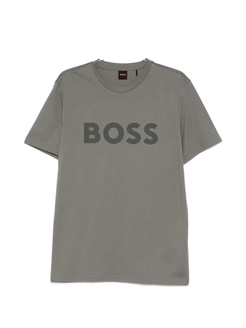 HUGO BOSS Logo T-shirt In Gray Product Image