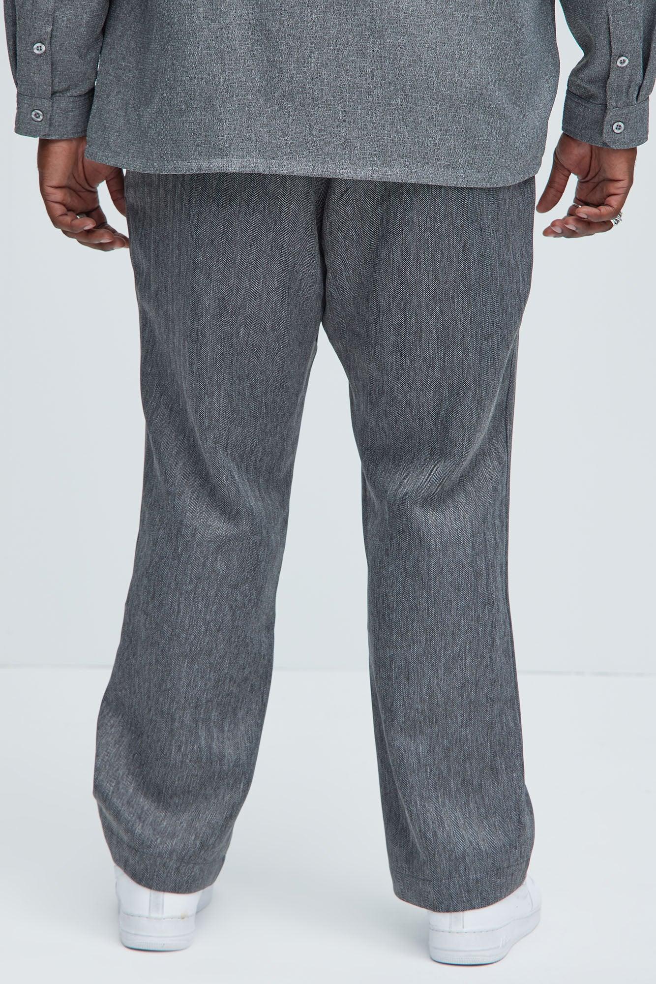 Double Time Pleated Straight Trousers - Grey/combo Product Image