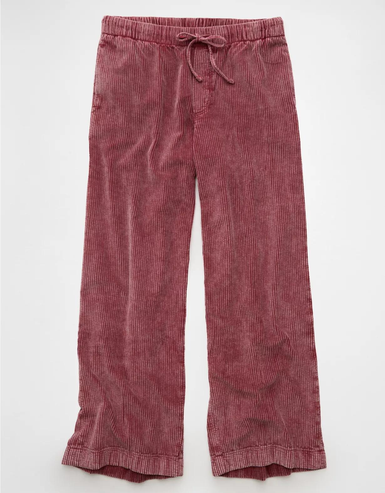 AE Stretch Corduroy Low-Rise Baggy Wide-Leg Pant Product Image