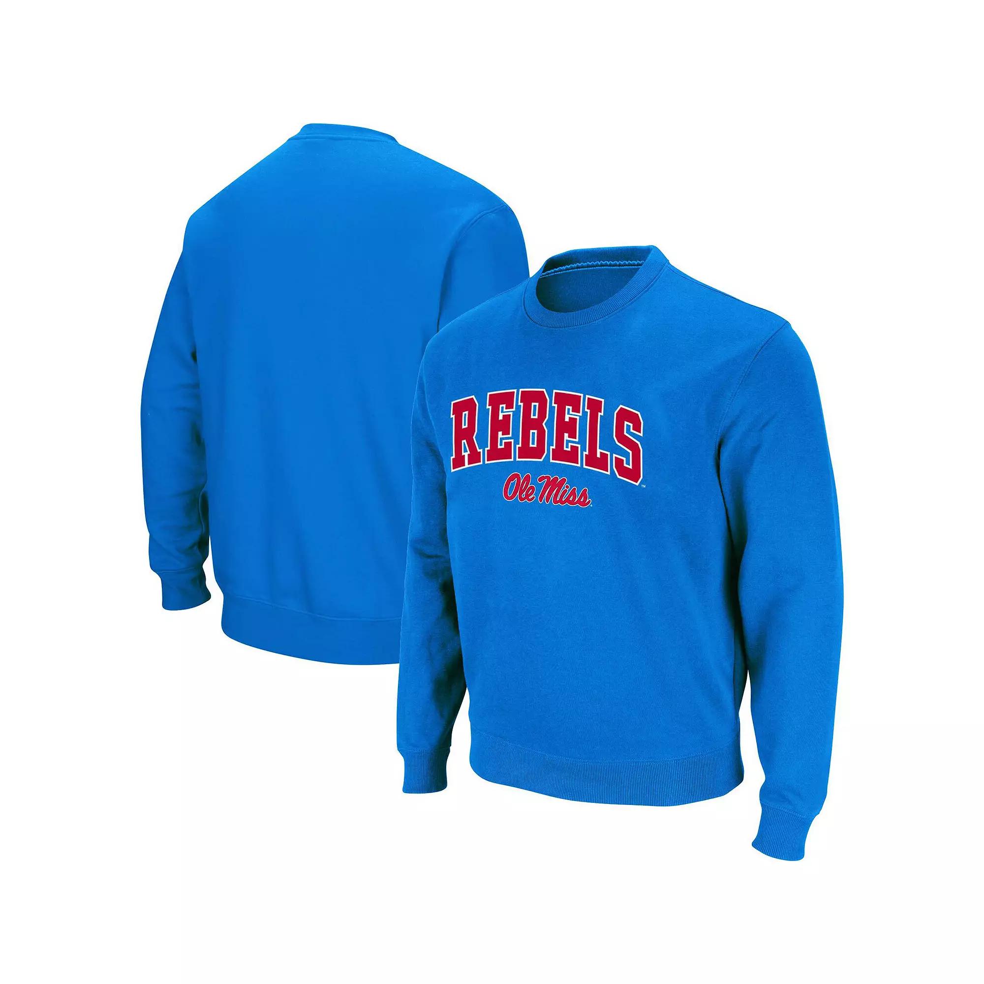 Men's Colosseum Powder Blue Ole Miss Rebels Arch & Logo Pullover Sweatshirt,  Product Image