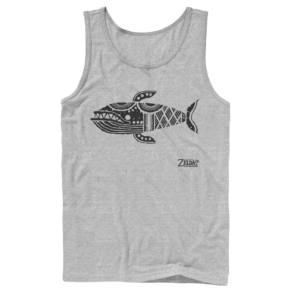 Men's Nintendo Legend Of Zelda Links Awakening Whale Glyph Portrait Logo Tank Top,  Product Image