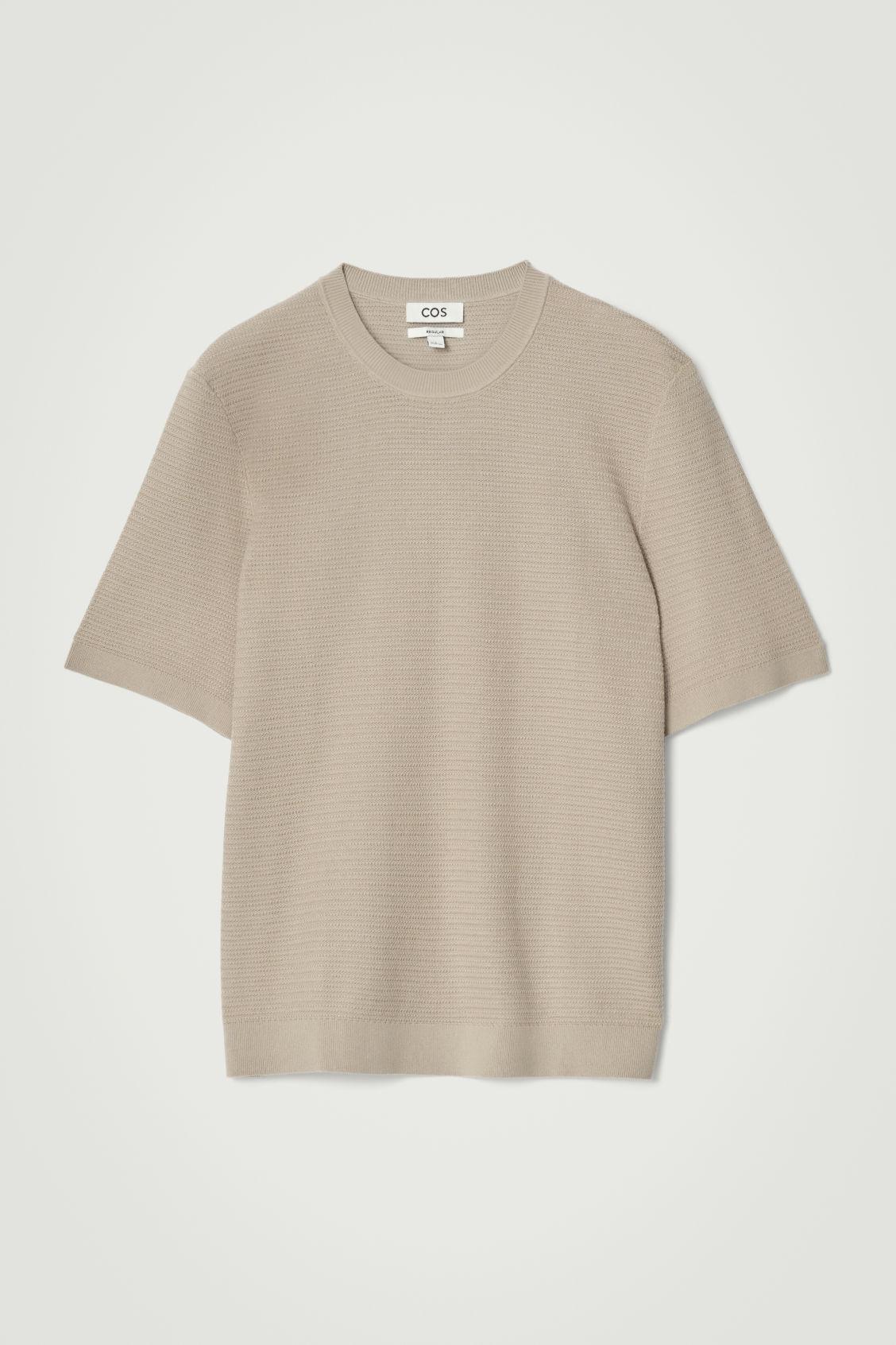 TEXTURED KNITTED COTTON T-SHIRT Product Image