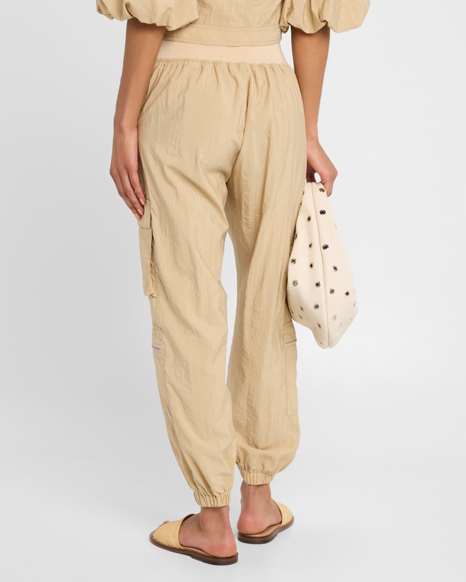 Genevive Satin Cargo Jogger Pants Product Image