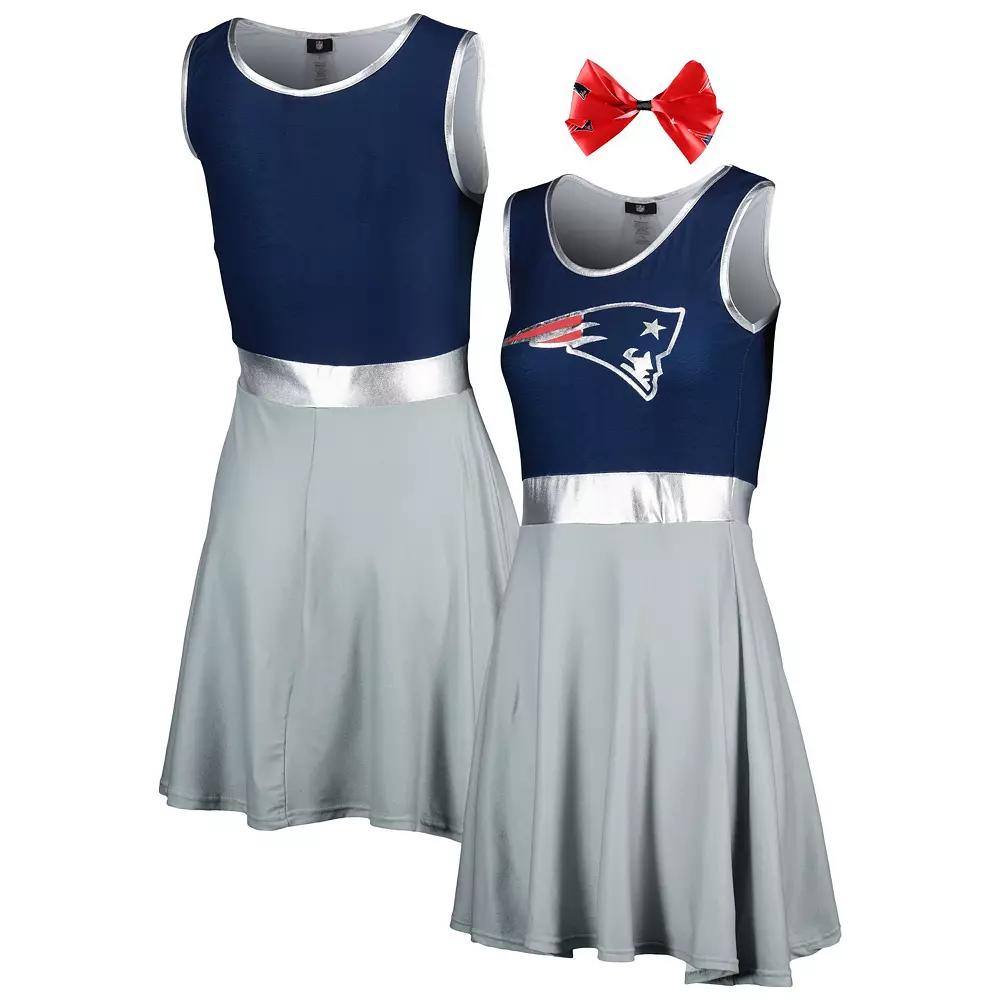Women's Navy/Gray New England Patriots Game Day Costume Dress Set, Size: XL, Blue Product Image