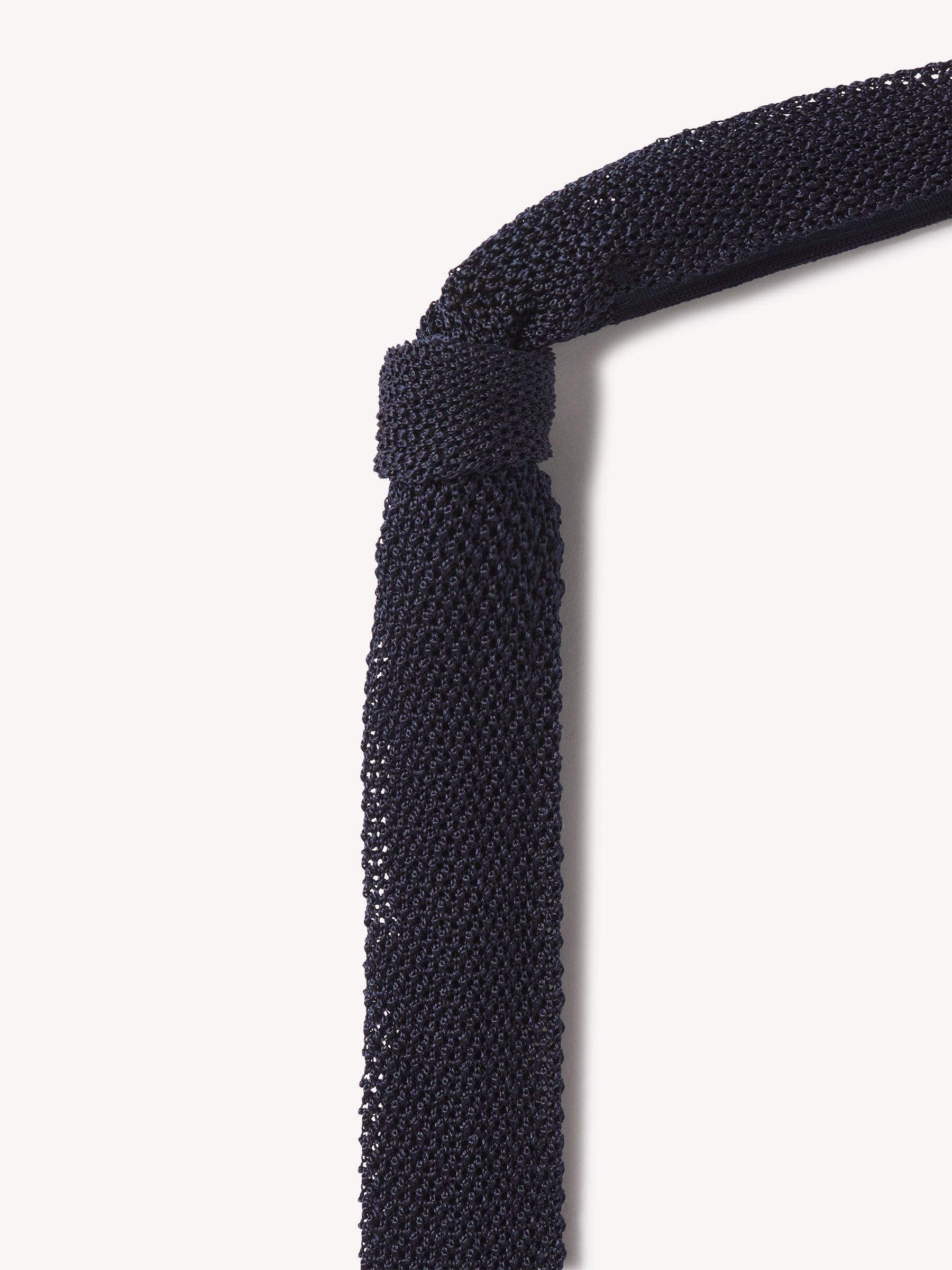 Midnight Navy Italian Silk Knit Tie Product Image