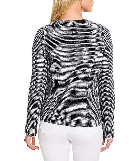 NIC + ZOE Mix Knit Round Neck Long Sleeve Jacket Product Image