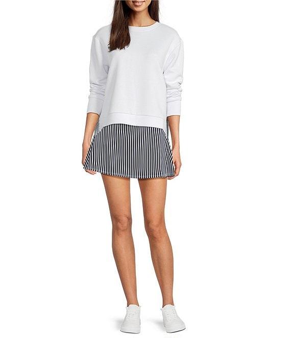 Addison Bay Stripe Print Flounce Pull-On A-Line Skirt Product Image