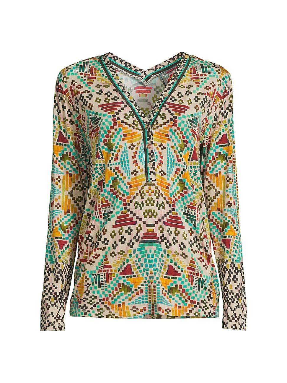 Womens The Janie Printed Long-Sleeve Top Product Image