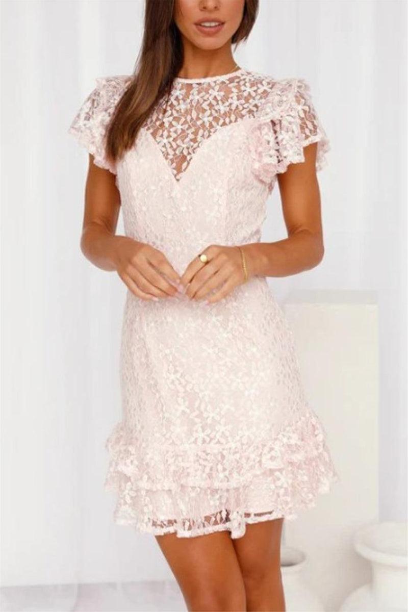 Pink Lace Dress Product Image
