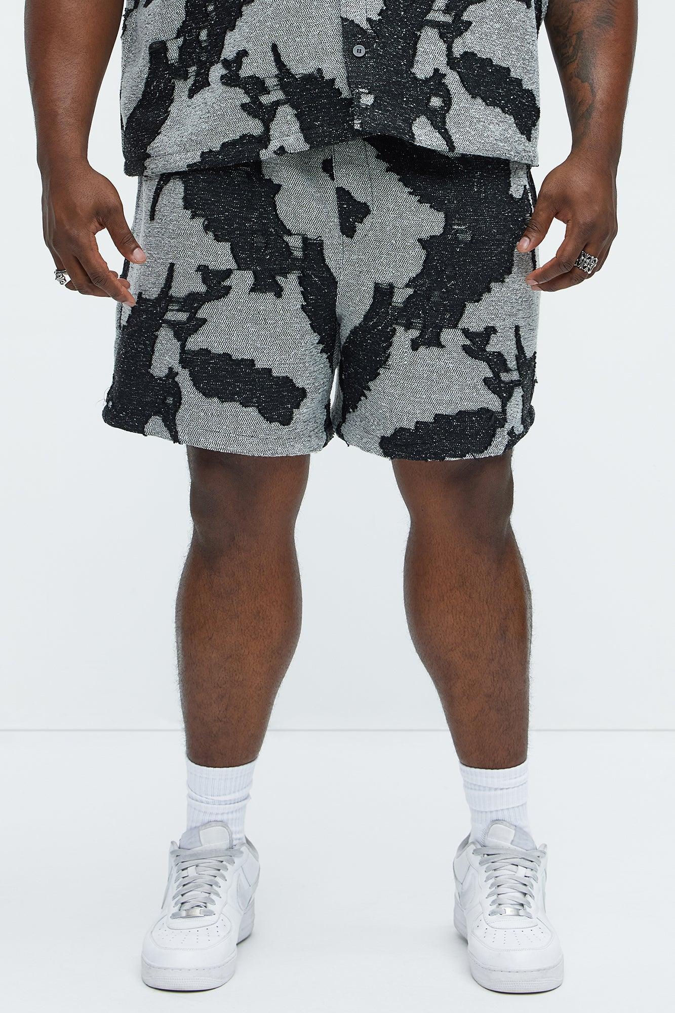 Inkblot Textured Shorts - Black/combo Product Image