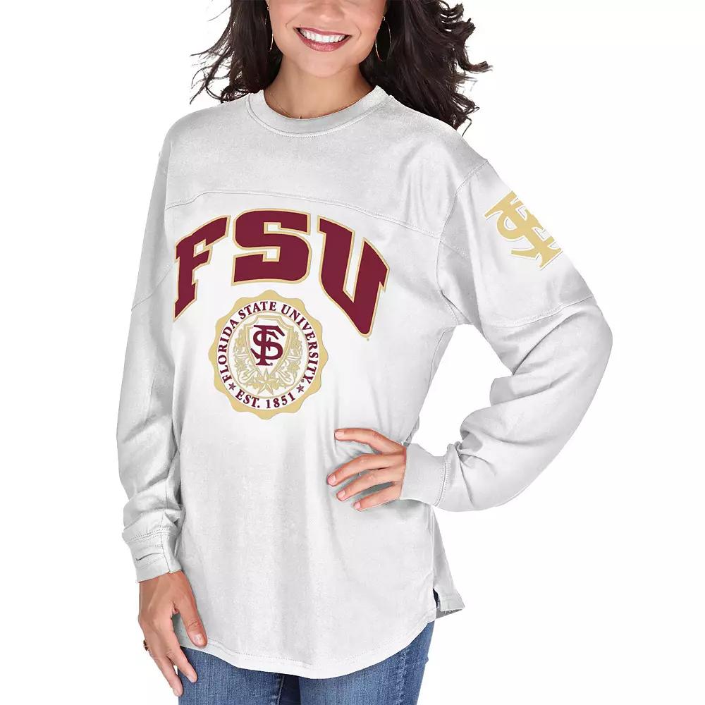 Women's White Florida State Seminoles Edith Long Sleeve T-Shirt, Size: Large Product Image