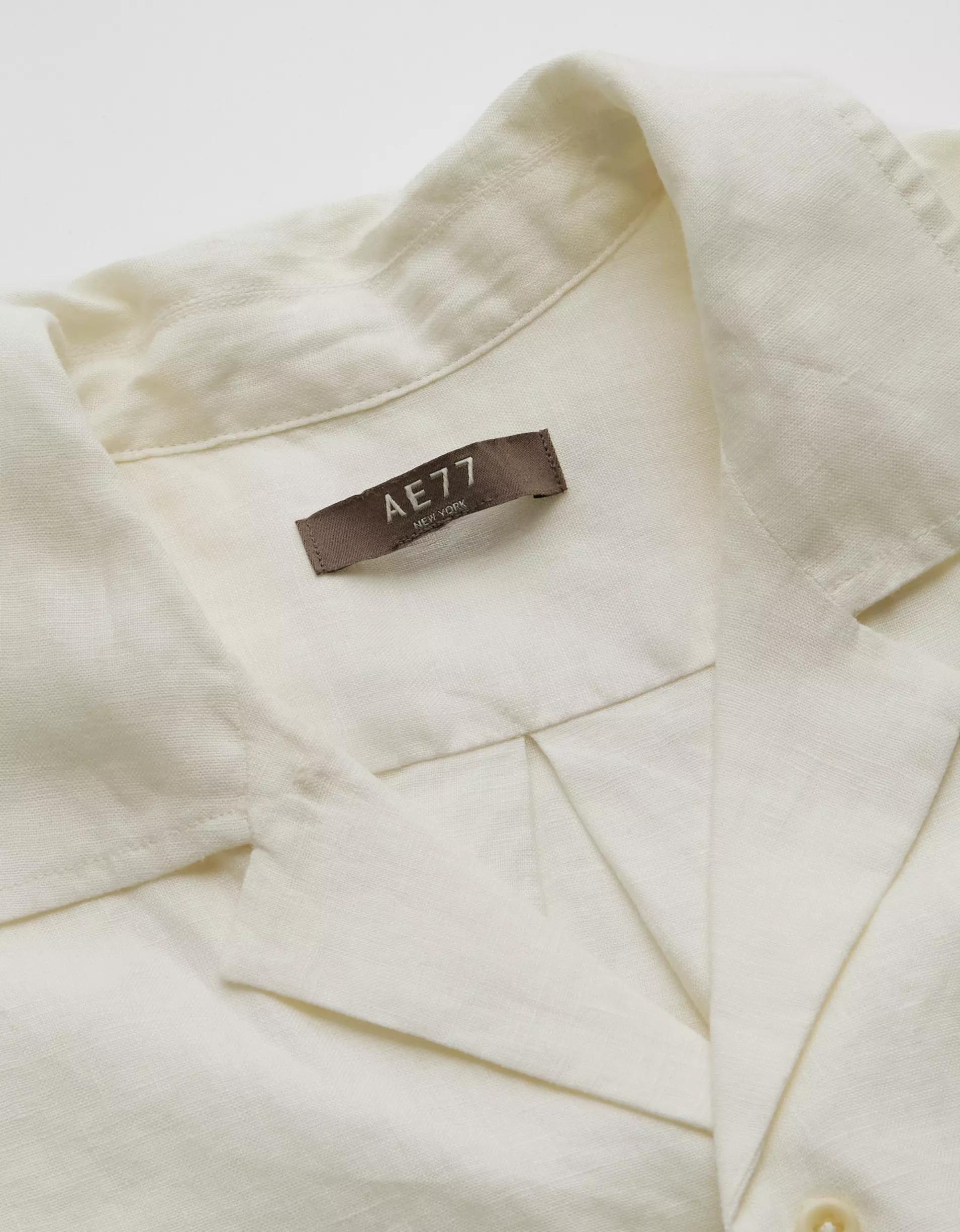 AE77 Premium Linen Camp Shirt Product Image