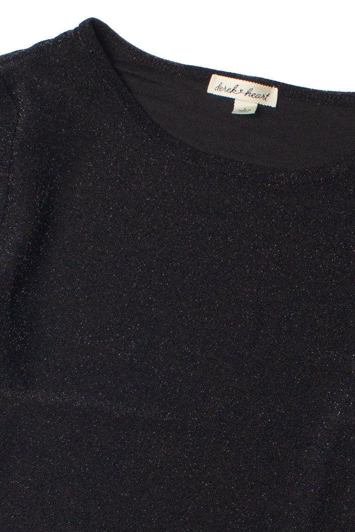 Feather Trim Glitter Long Sleeve Top Product Image