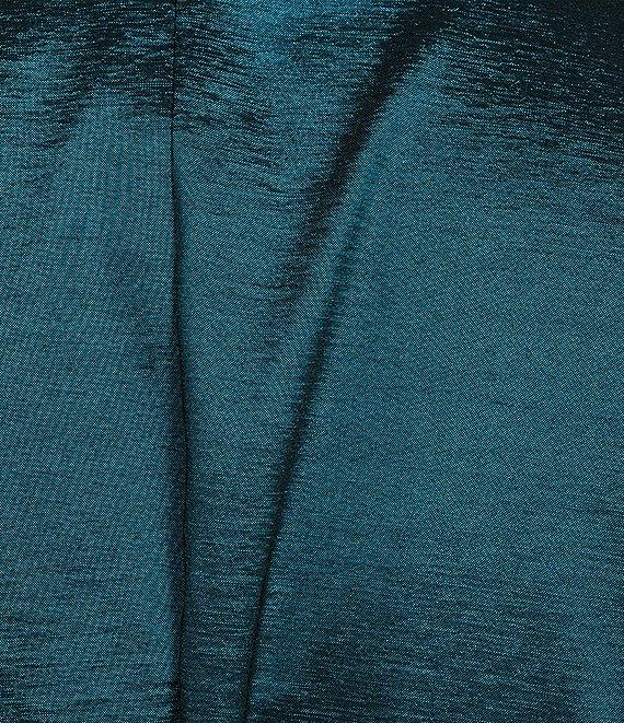 Marina 3/4 Sleeve Point Collar Neck Tie Waist Taffeta Midi A-Line Dress Product Image