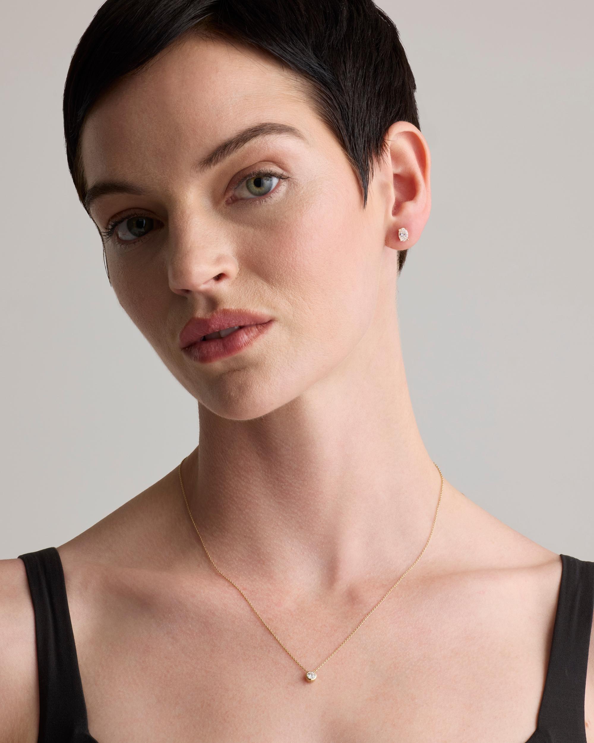 Quince | Women's 14K Gold Diamond Sliding Bezel Necklace Product Image