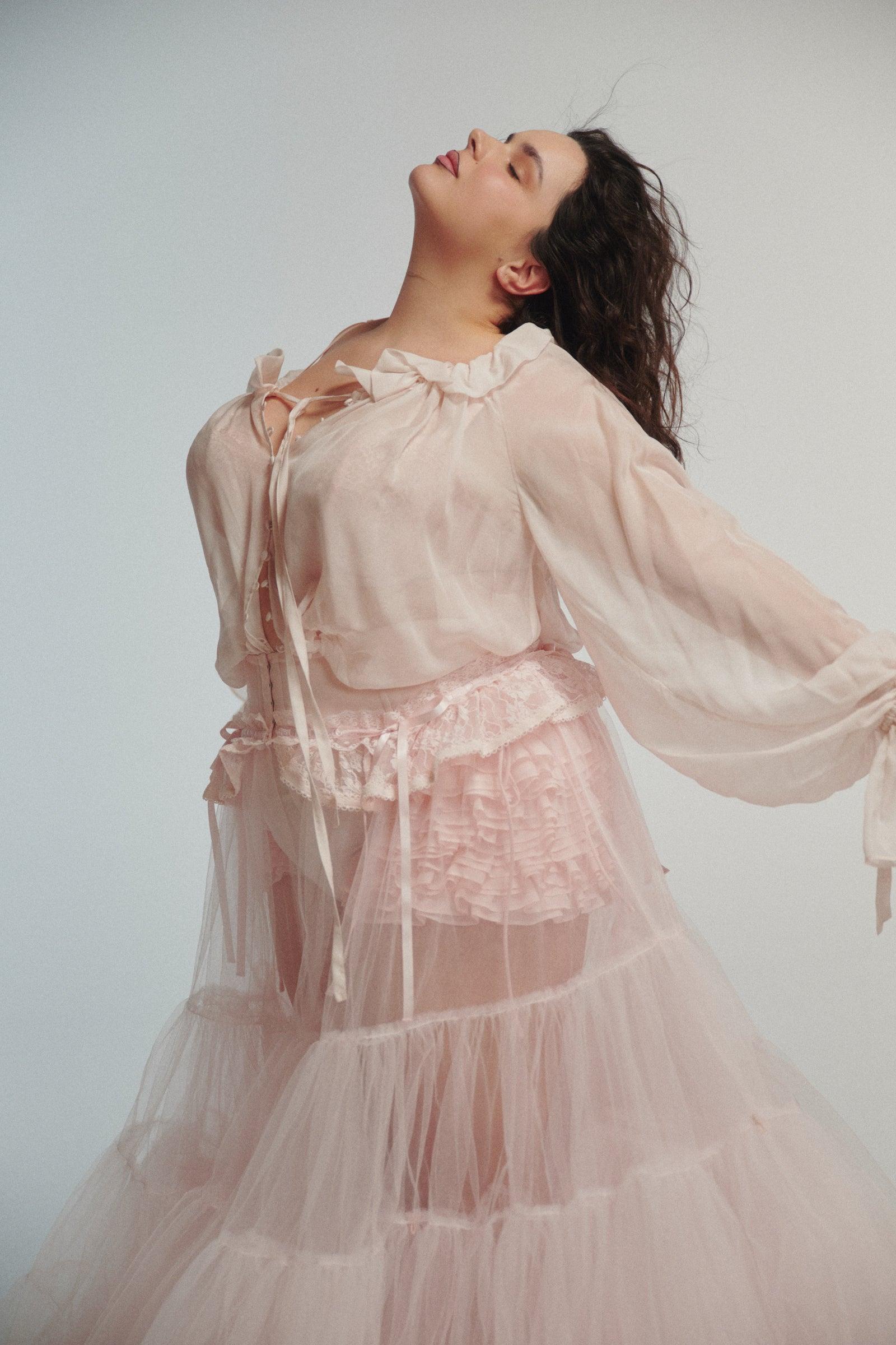 The Silk Blush Shakespeare Blouse Product Image