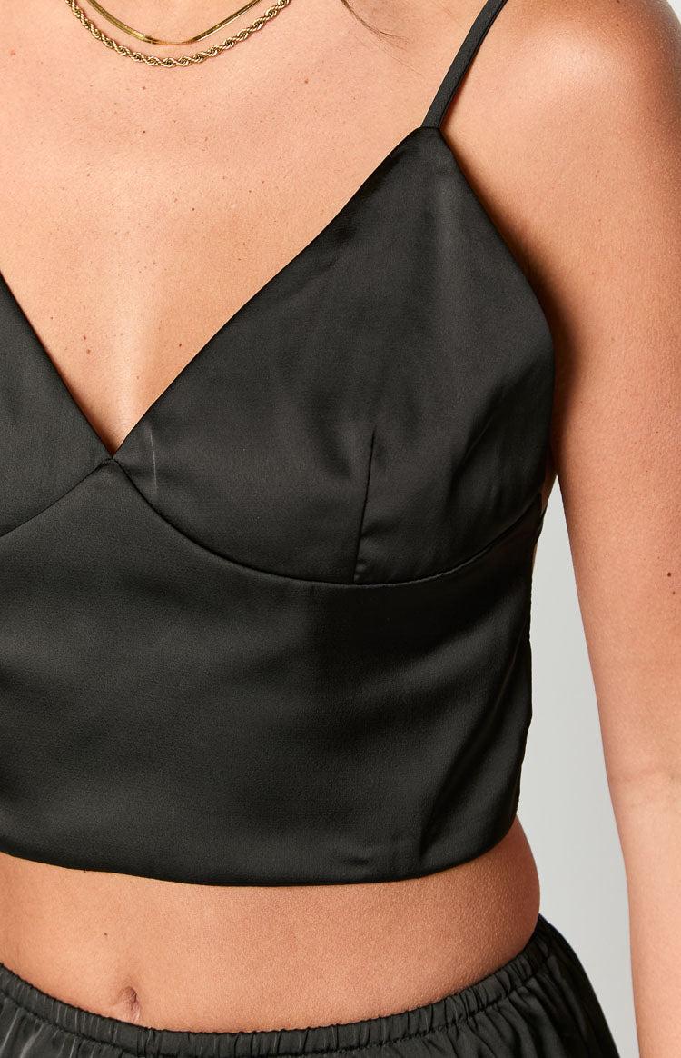 Maddie Black Crop Top Product Image