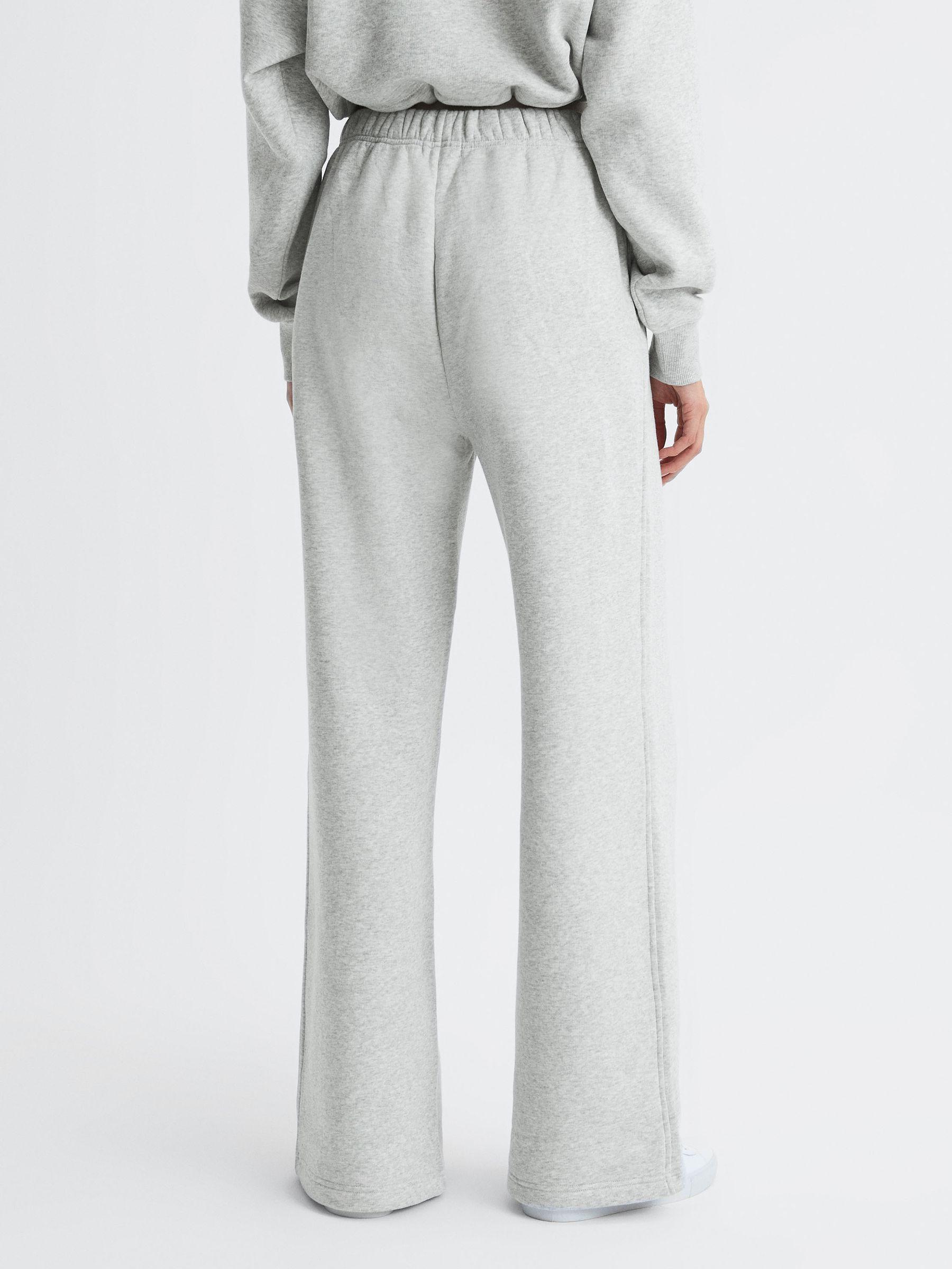 Good American Cotton Blend Wide Leg Joggers in Grey Product Image