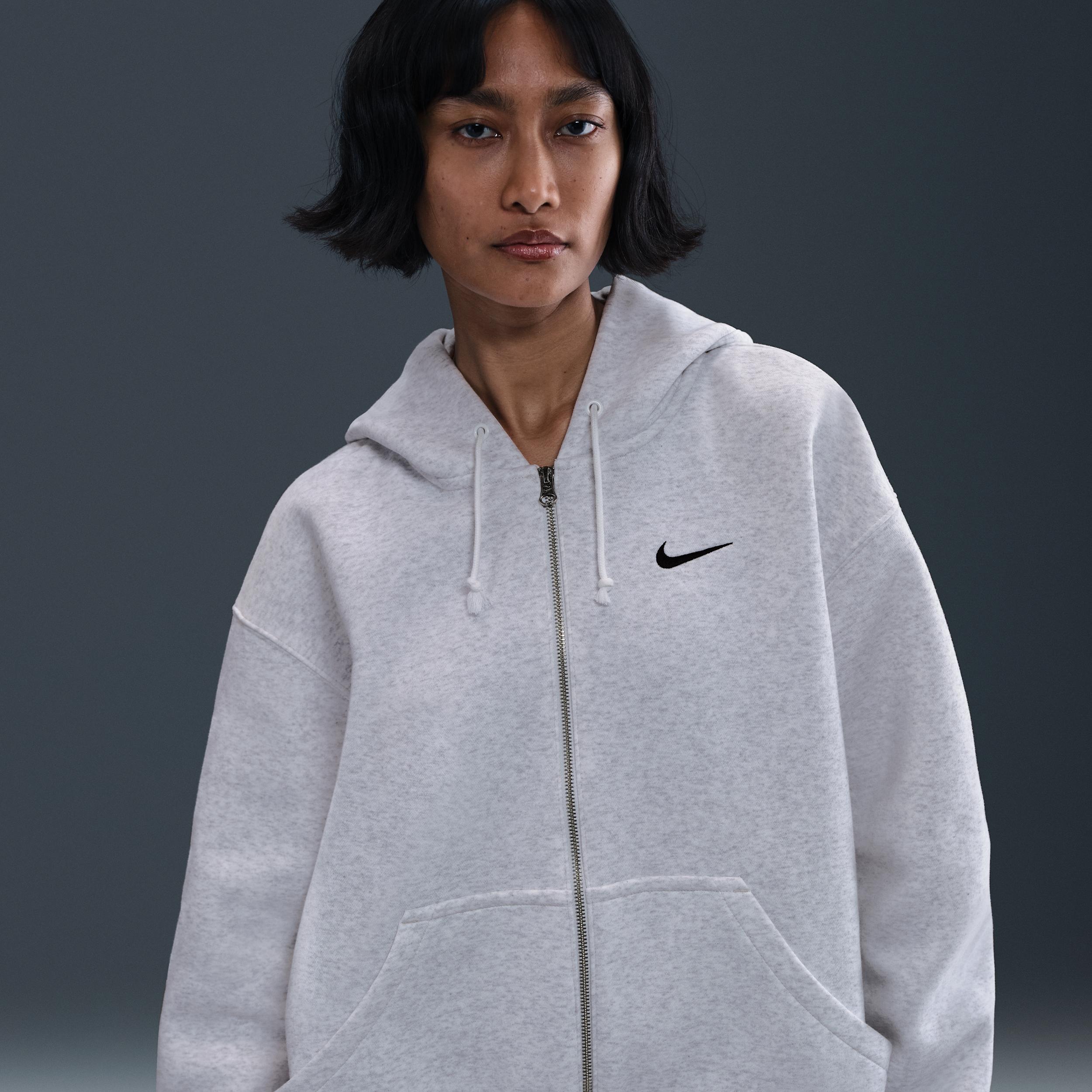 Womens Nike Sportswear Phoenix Fleece Oversized Full-Zip Hoodie | DQ5758-051 Product Image