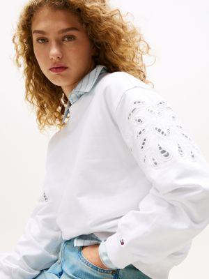 Embroidered Eyelet Sweatshirt Product Image