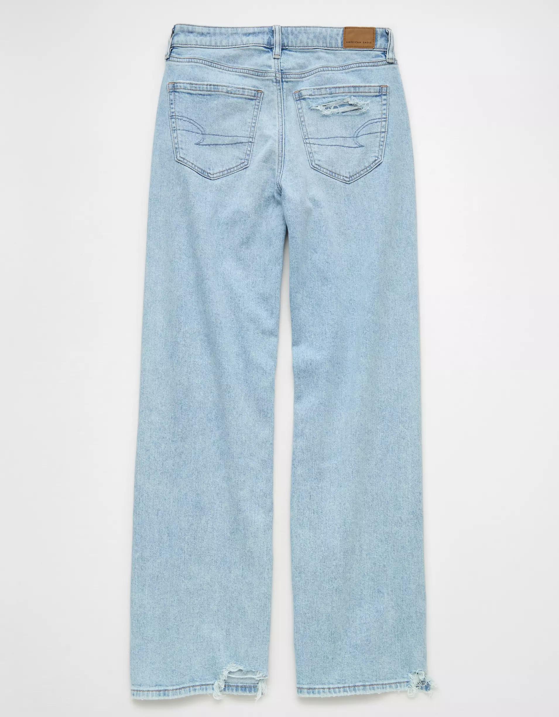 AE Dreamy Drape Stretch Super High-Waisted Baggy Wide-Leg Jean Product Image