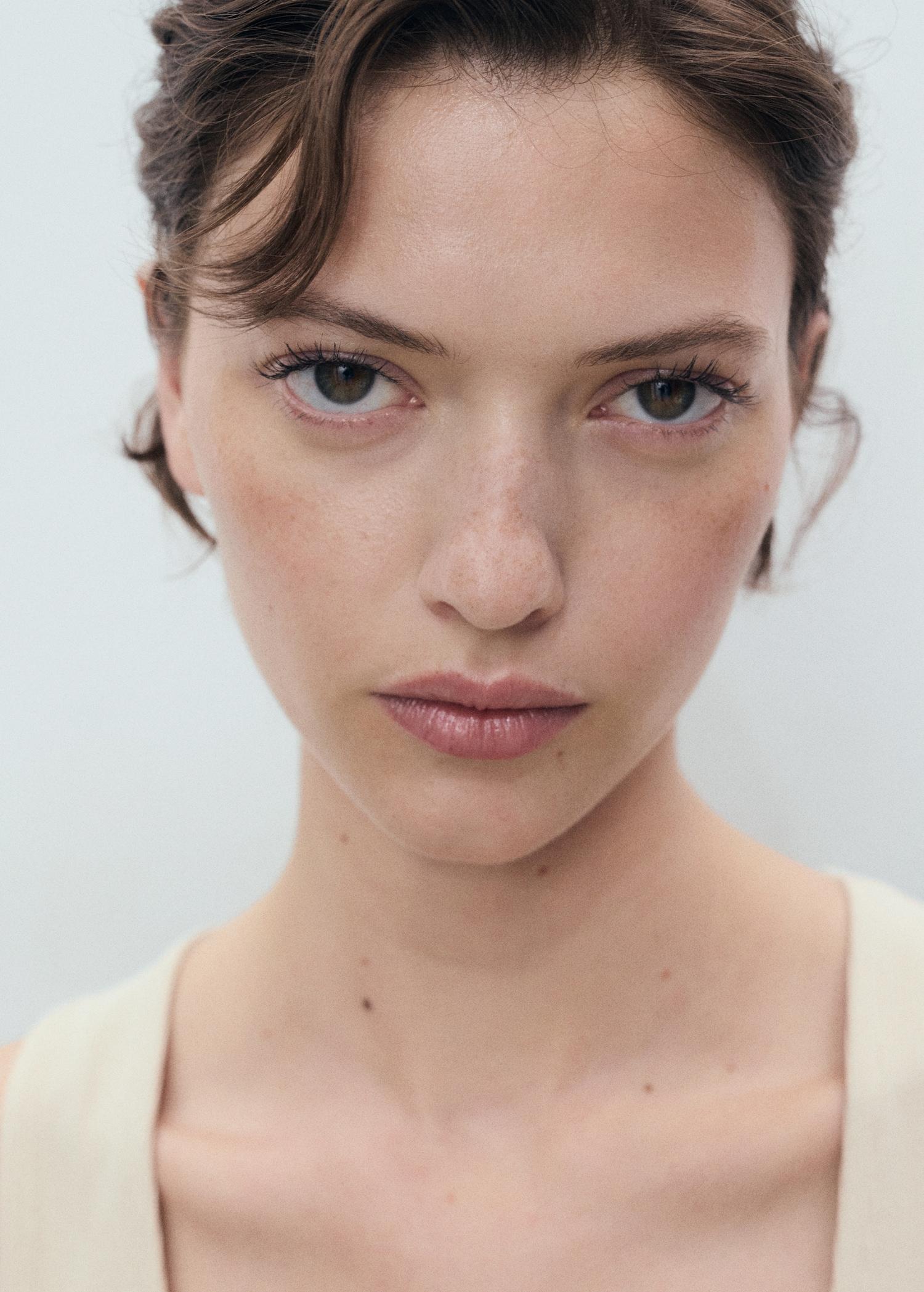 Flared dress in combined fabric - Women | MANGO USA Product Image