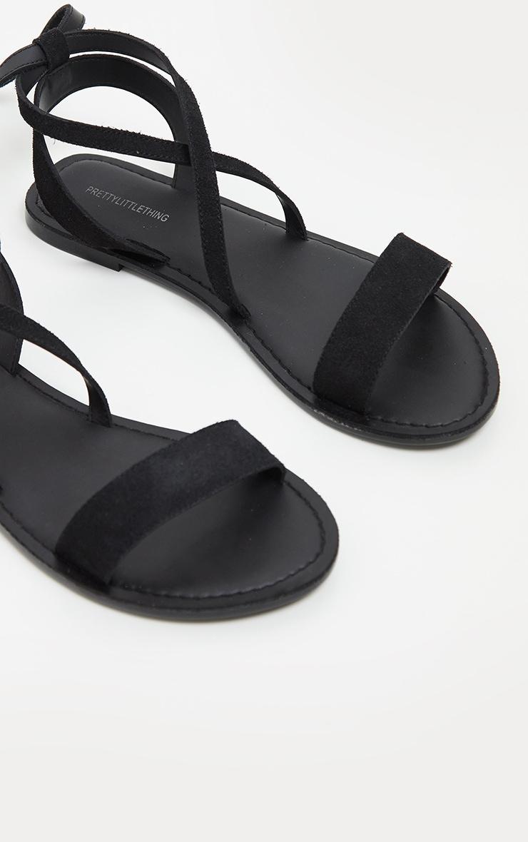 Black Basic Leather Sandal Product Image