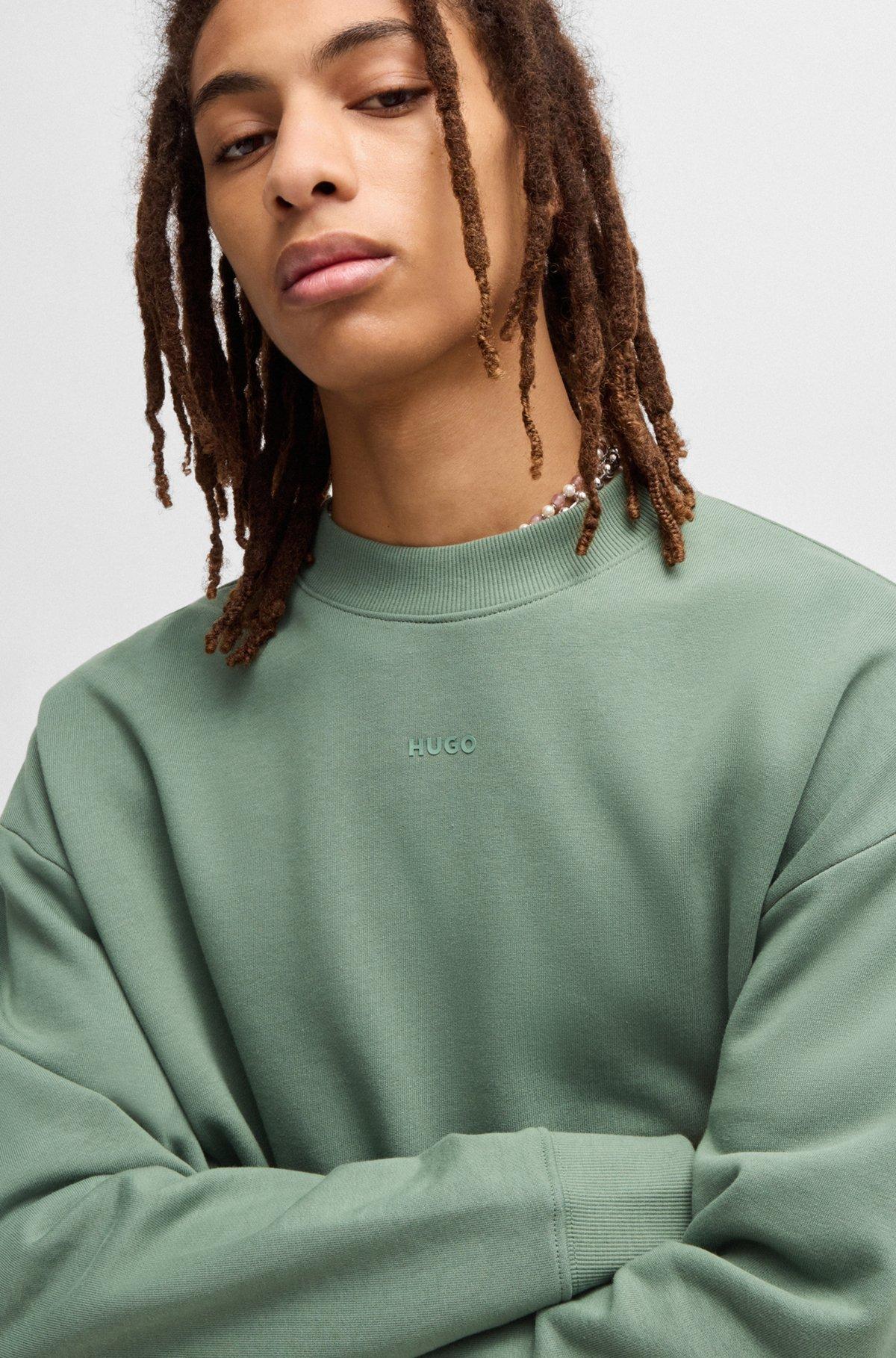 Relaxed-fit sweatshirt in cotton terry with sleeve logo Product Image