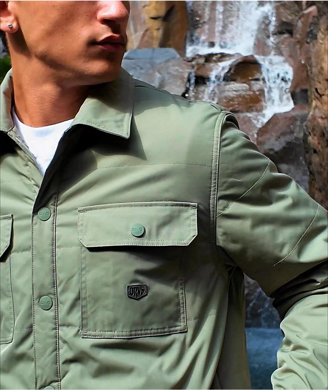 Dravus Daily Quilted Deep Lichen Shacket Product Image