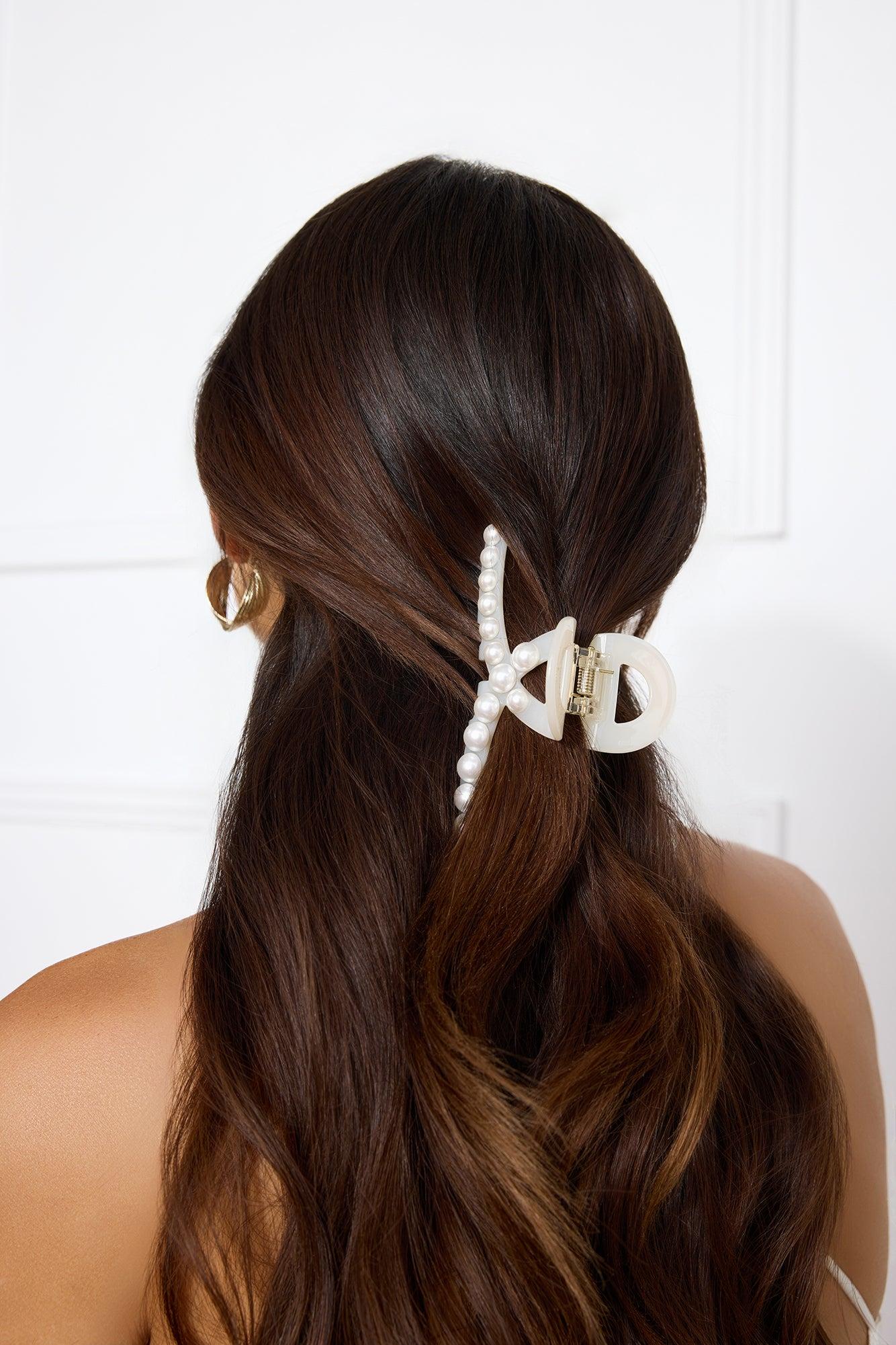 Luxe Pearl Claw Clip Nude Product Image