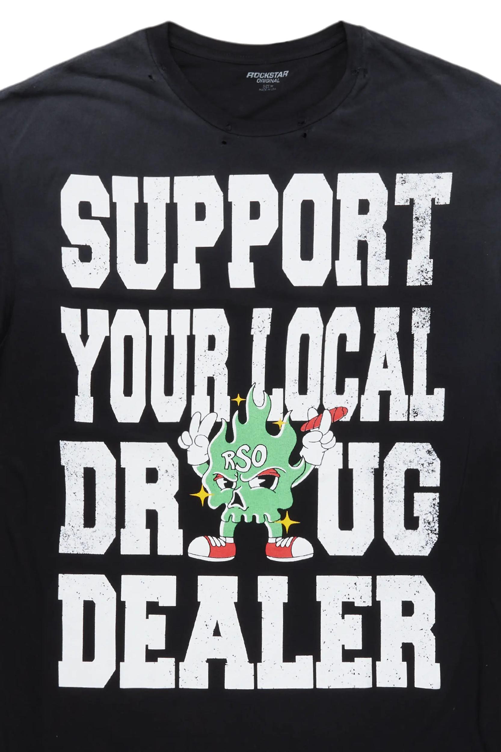 Tarl Black Oversized Graphic T-Shirt Male Product Image