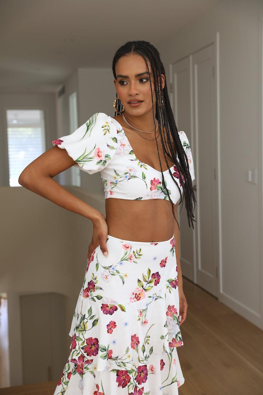 SEVEN WONDERS Yokana Top White Floral Product Image