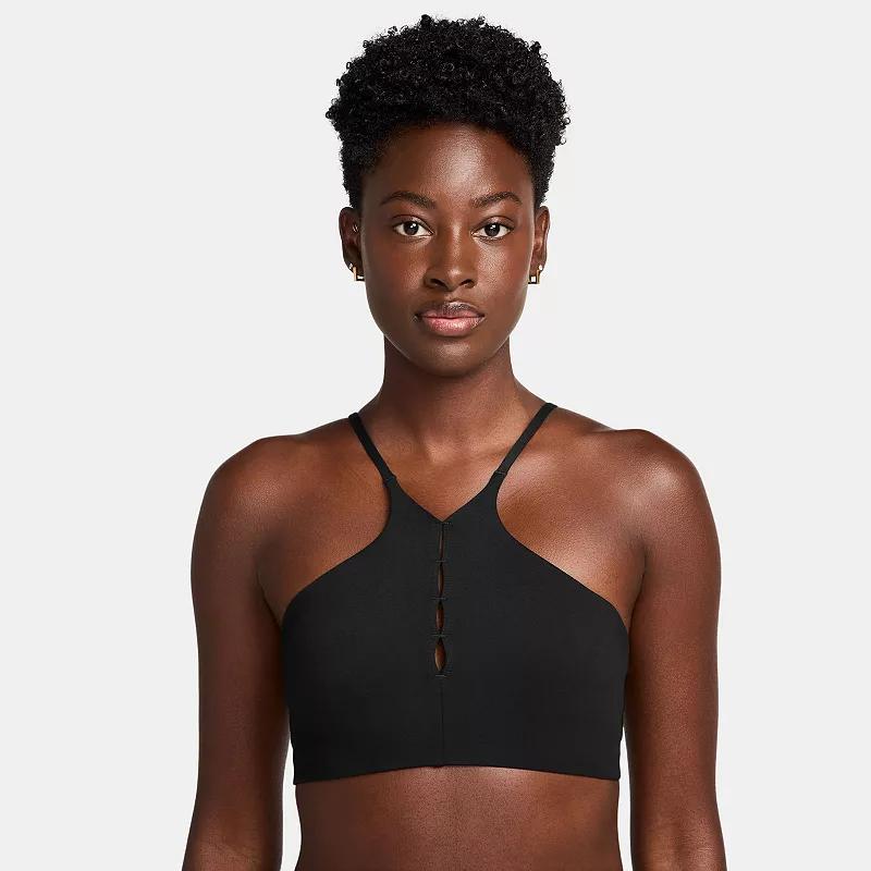 Nike Womens One Keyhole Light-Support Padded High-Neck Sports Bra | HJ3726-010 Product Image
