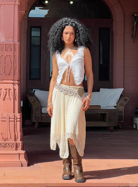 Enslee Midi Skirt Cream Product Image