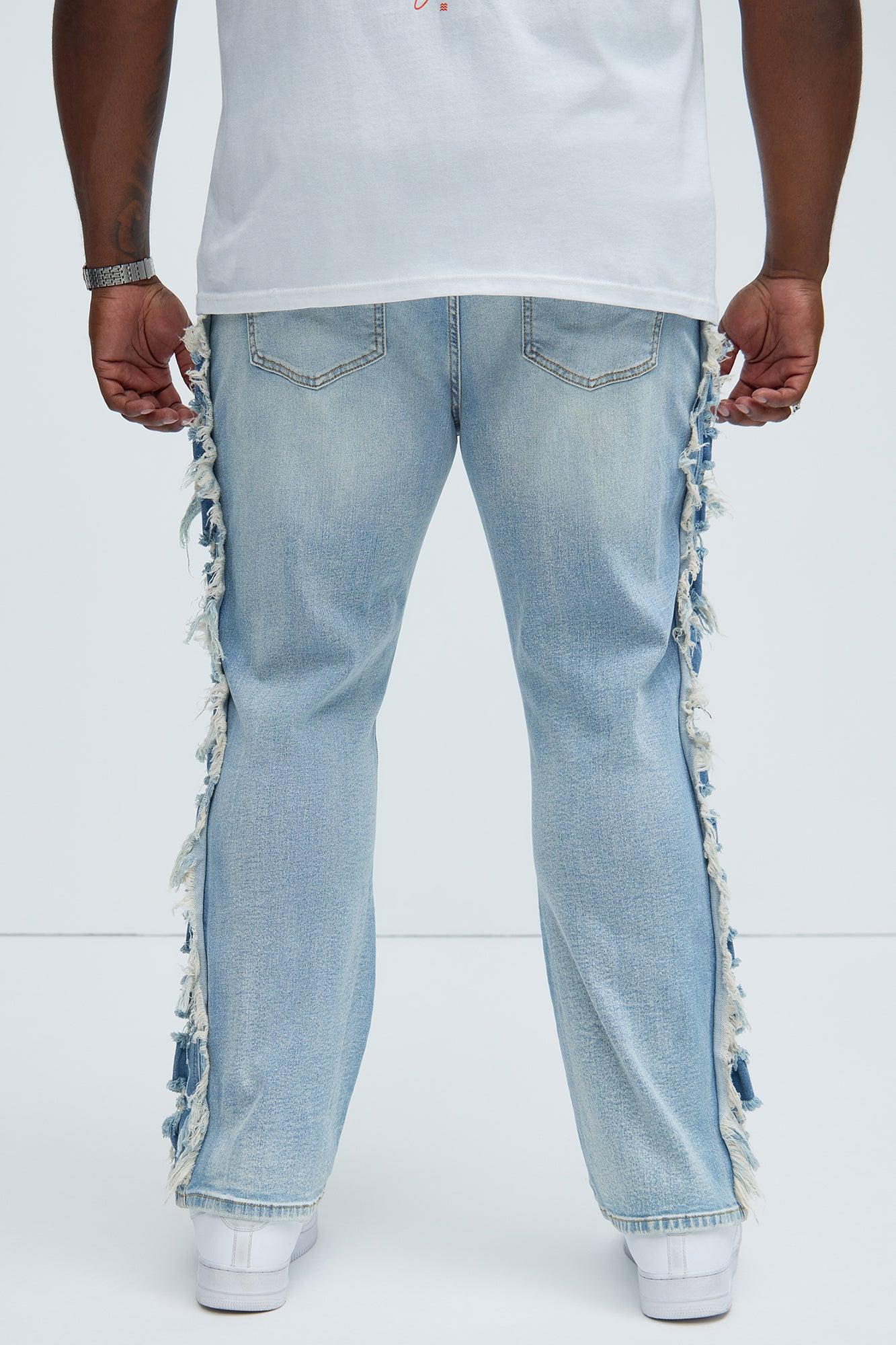 Track Stacked Skinny Flare Jeans - Medium Blue Wash Product Image