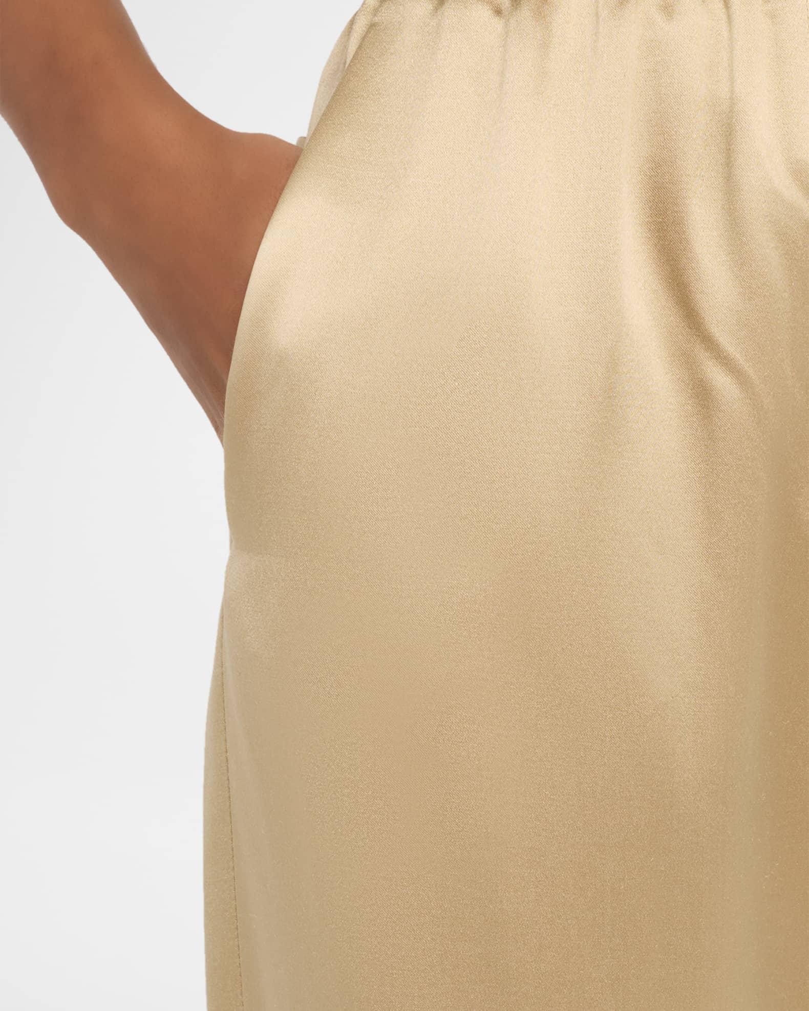 Relaxed-Leg Silk Pull-On Trousers Product Image