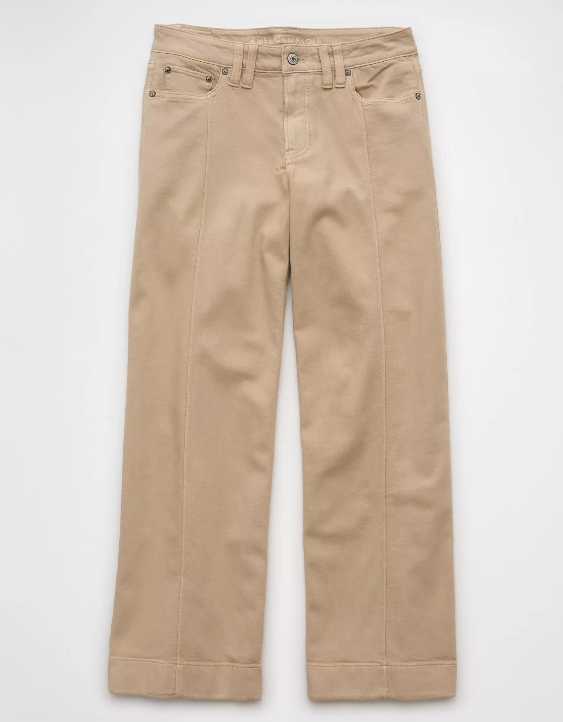 AE Dreamy Drape Stretch Low-Rise Baggy Wide-Leg Pant Product Image