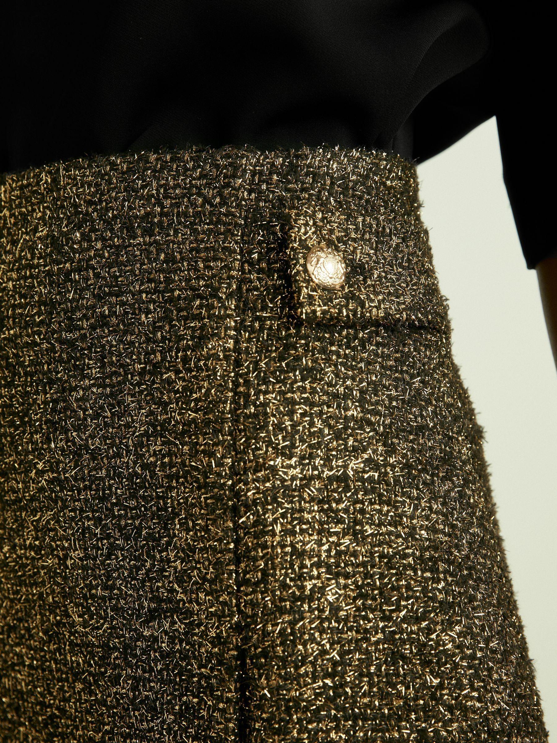 Lamé-Tweed Jacket in Gold Product Image