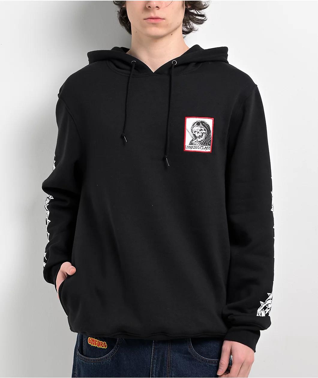 Lurking Class by Sketchy Tank Stay Sharp Black Hoodie Product Image