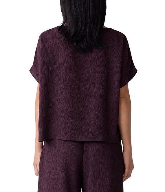 Eileen Fisher Textured Boat Neck Short Dolman Sleeve Top Product Image