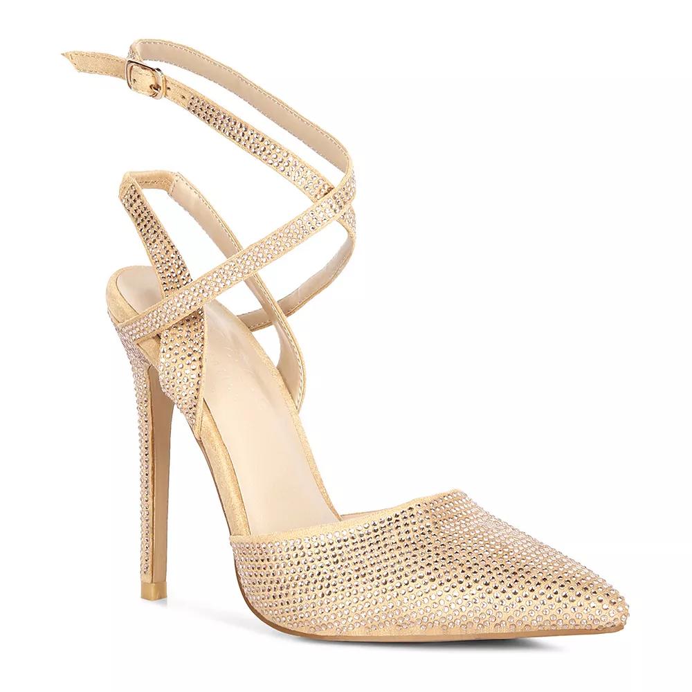 Rag & Co Charmer Women's Slingback High Heels, Size: 8, Beige Product Image