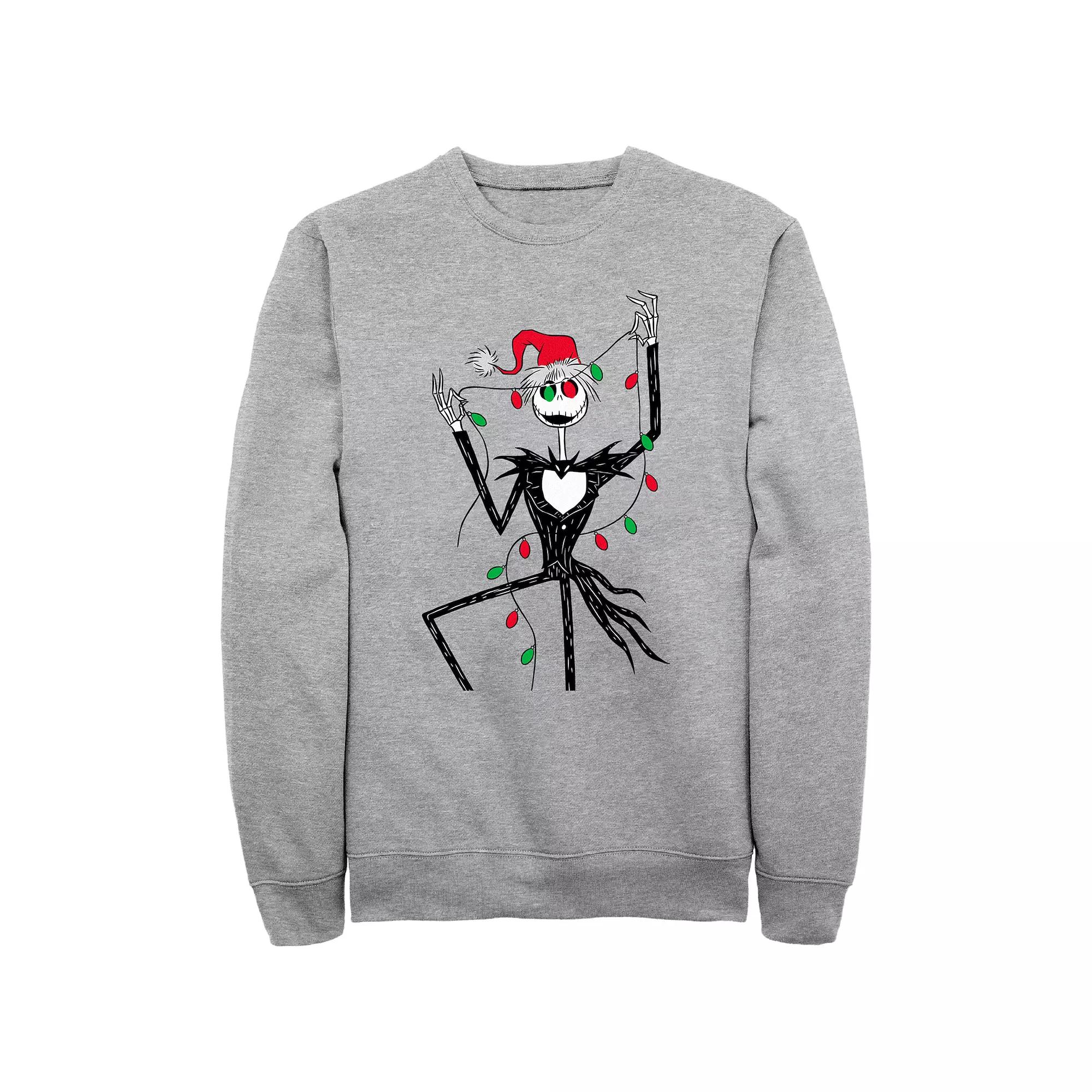 Disney's The Nightmare Before Christmas Big & Tall Jack With Xmas Lights Graphic Fleece Pullover, Men's,  Product Image