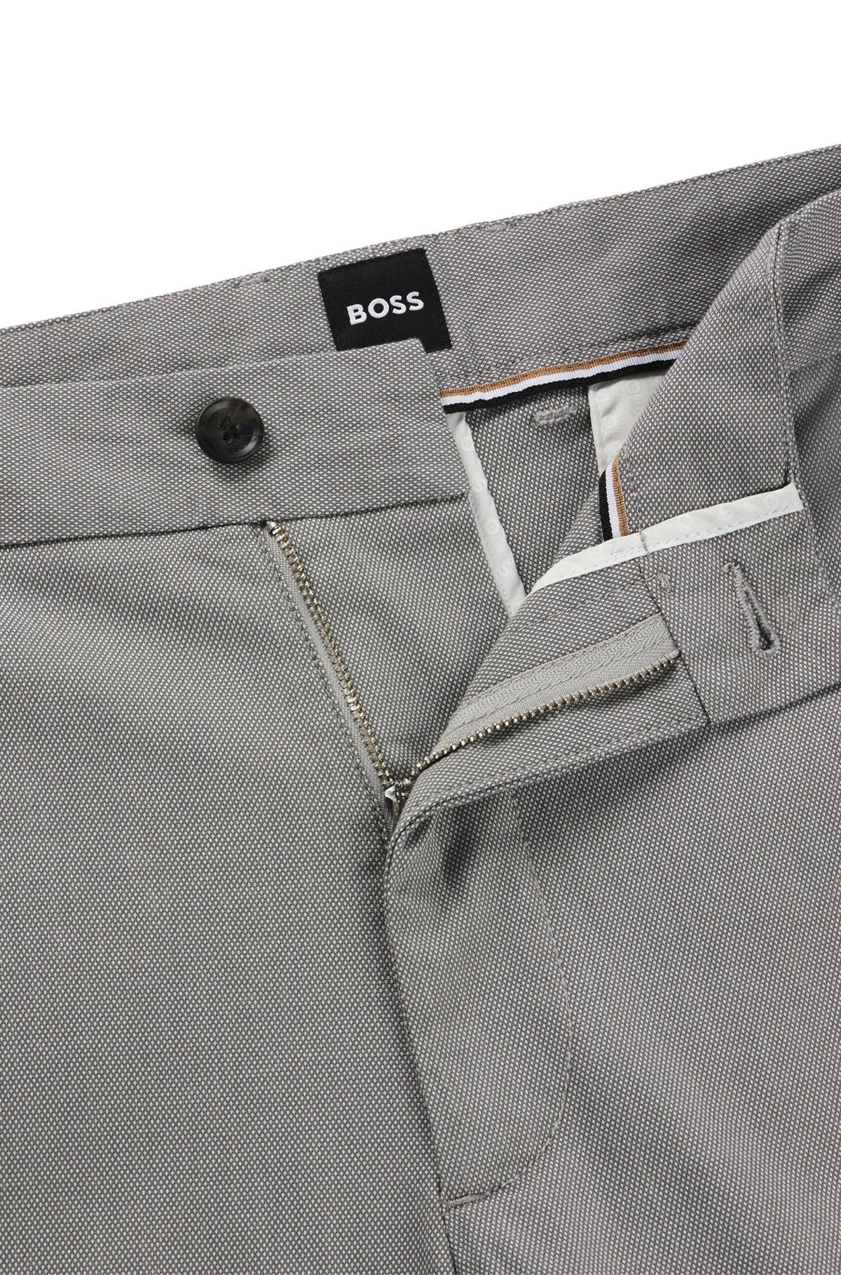 Regular-fit trousers in micro-patterned stretch cotton Product Image
