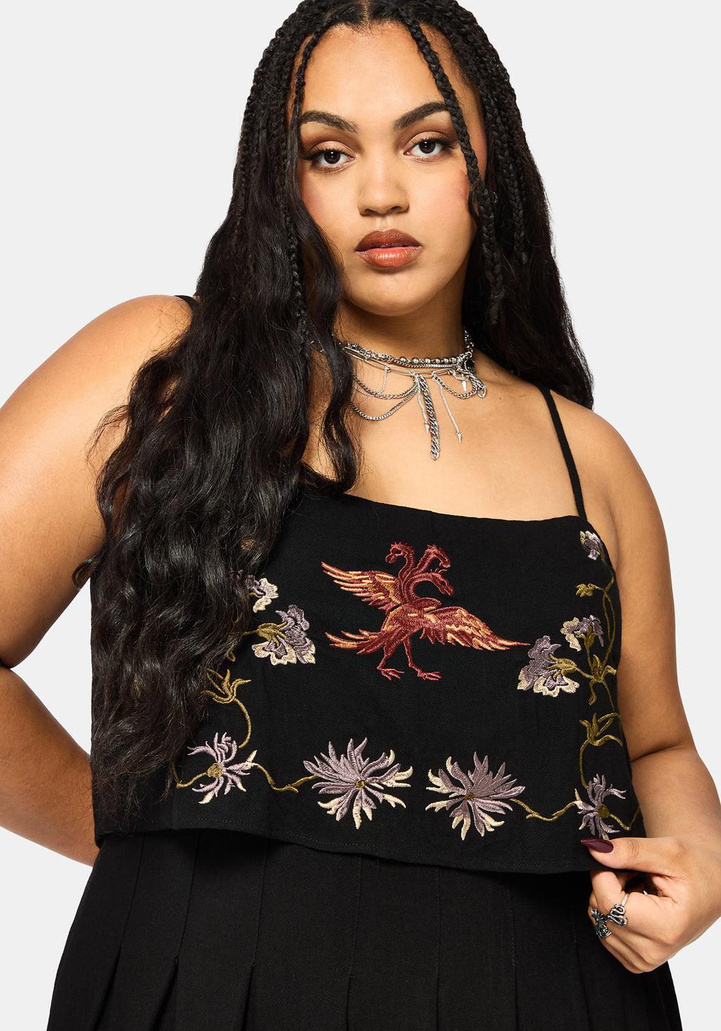 Genevra Embroidered Overlay Midi Dress Product Image