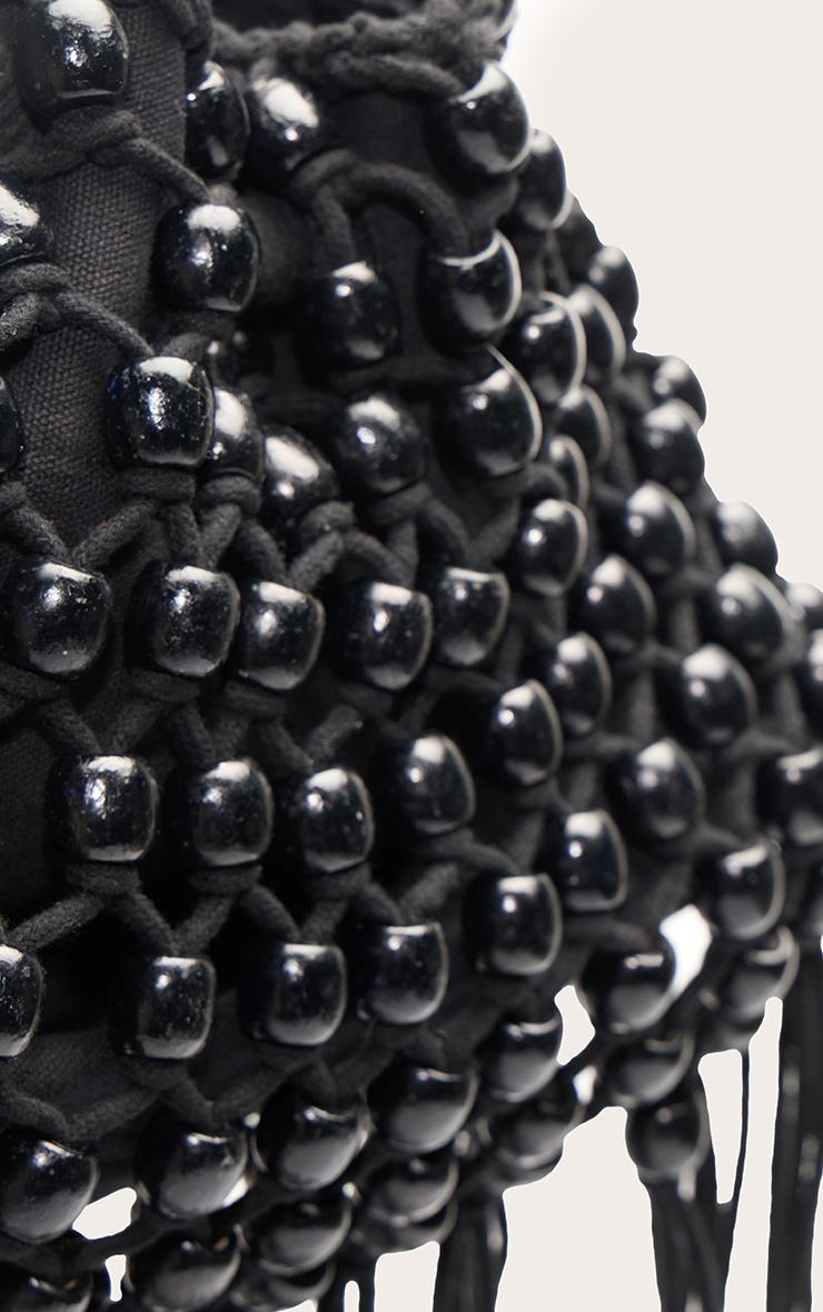 Black Beaded Weave Bucket Bag Product Image