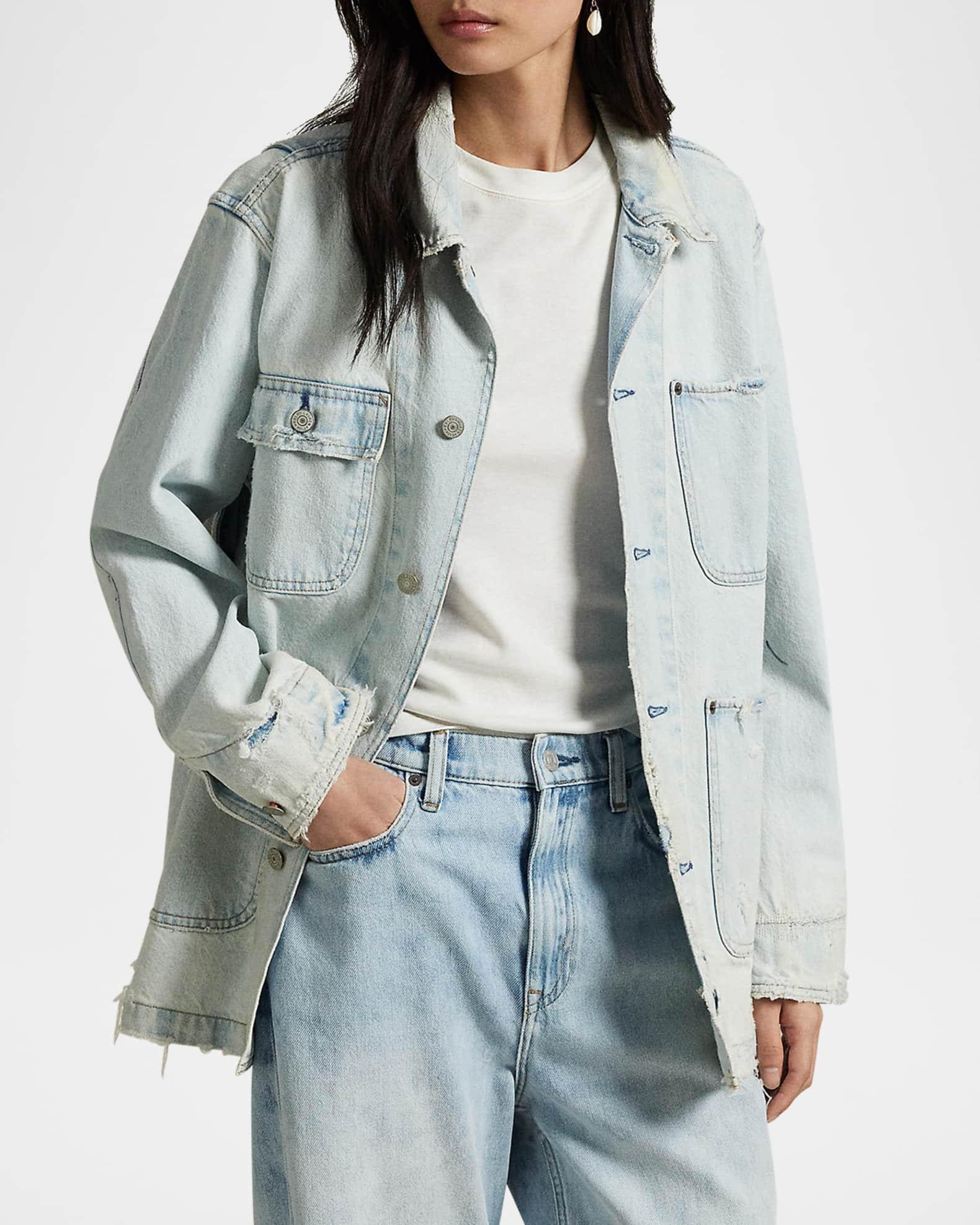 Distressed Denim Utility Jacket Product Image