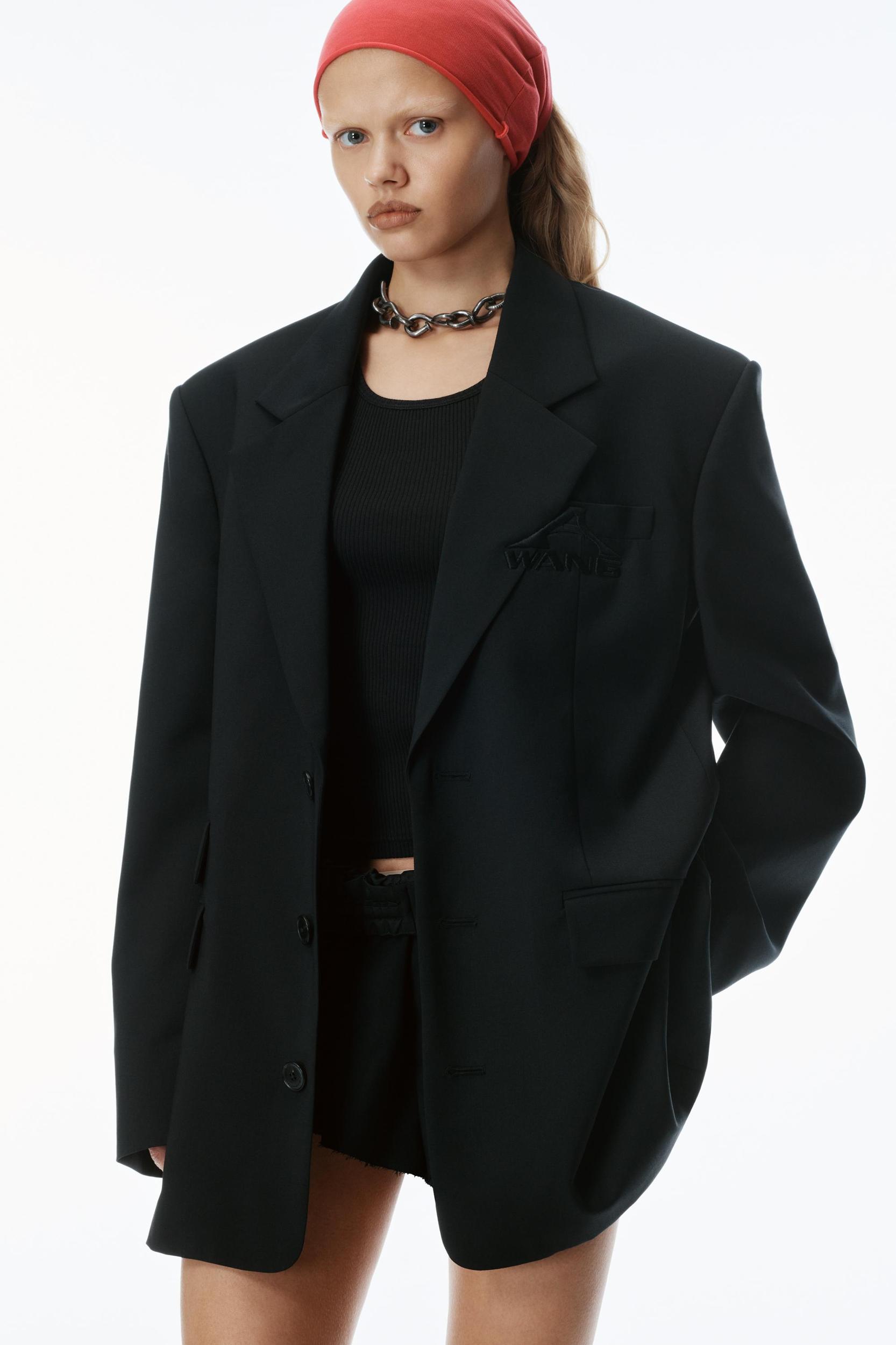 Oversized Logo-embroidered Blazer Product Image